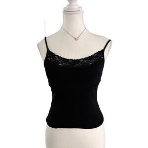 Energie Size Medium 95% Cotton Vintage Perfect Fit Cami With Sequins On The Lace